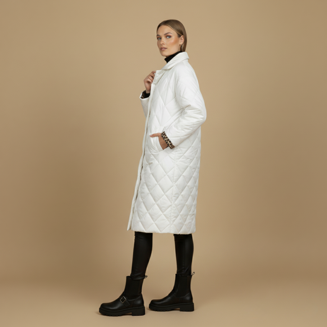 Valeria™ | Abrigo Elegante con Forro Leopardo