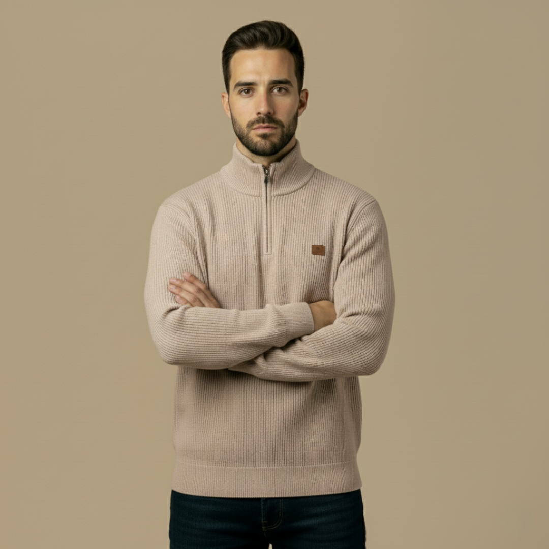 Enzo™ | Jersey de Punto con Cremallera Elegante